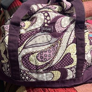Thirty-One Purple and Cream Paisley Travel Bag